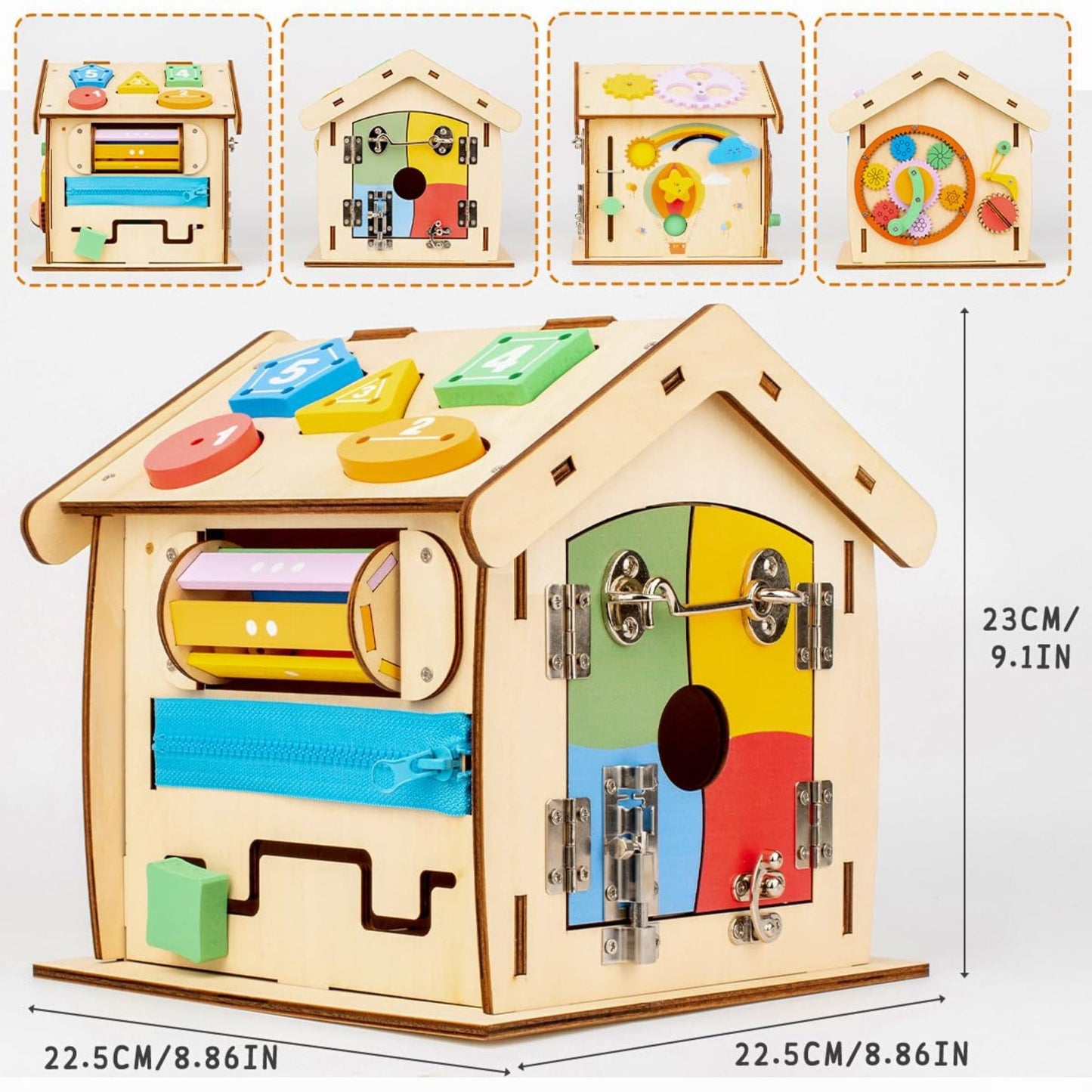 Montessori Wooden Busy House