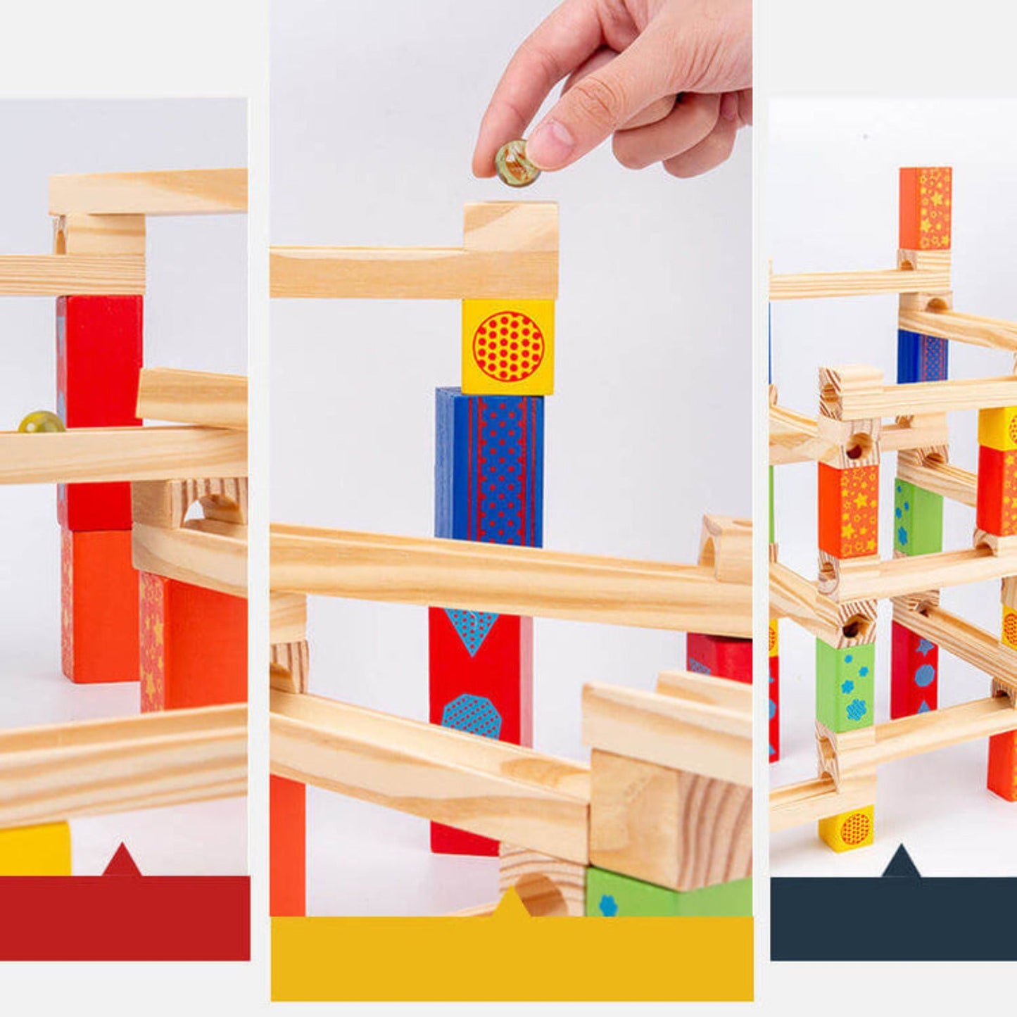 Montessori Wooden Marble Run