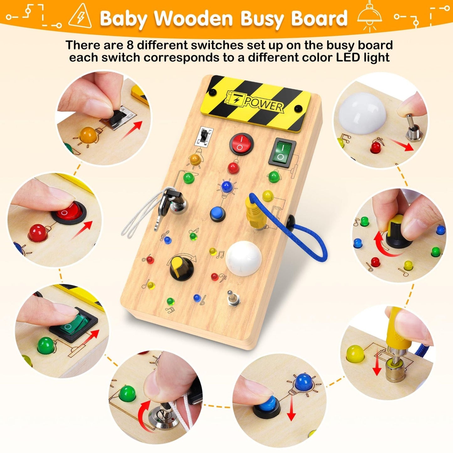 Montessori Wooden Switch Board