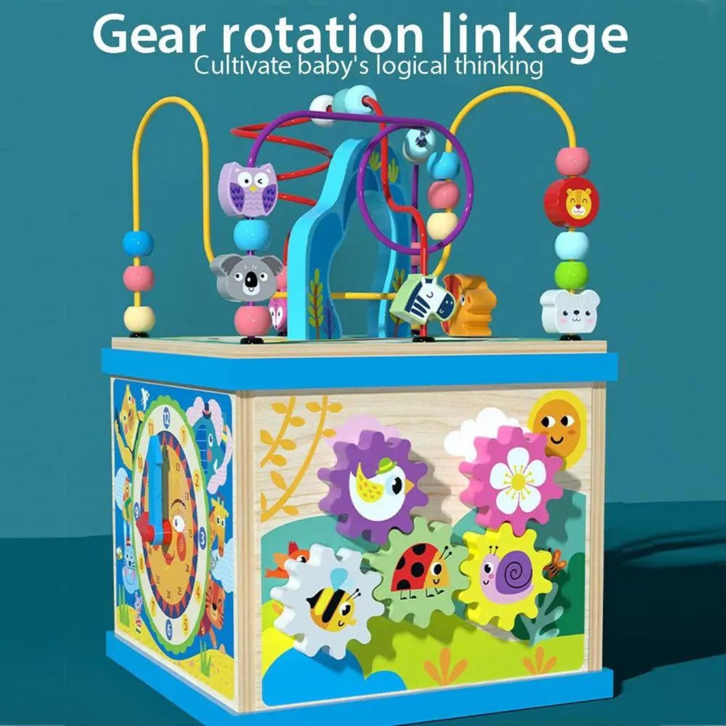 Montessori Wooden Activity Cube