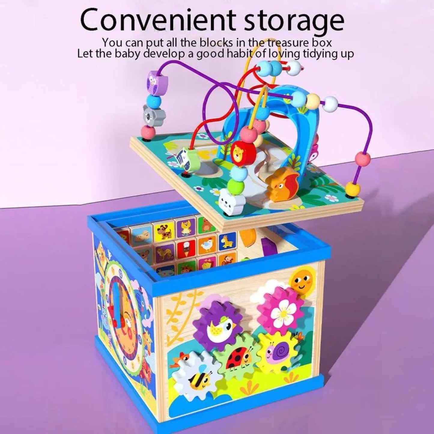 Montessori Wooden Activity Cube