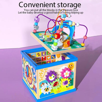 Montessori Wooden Activity Cube