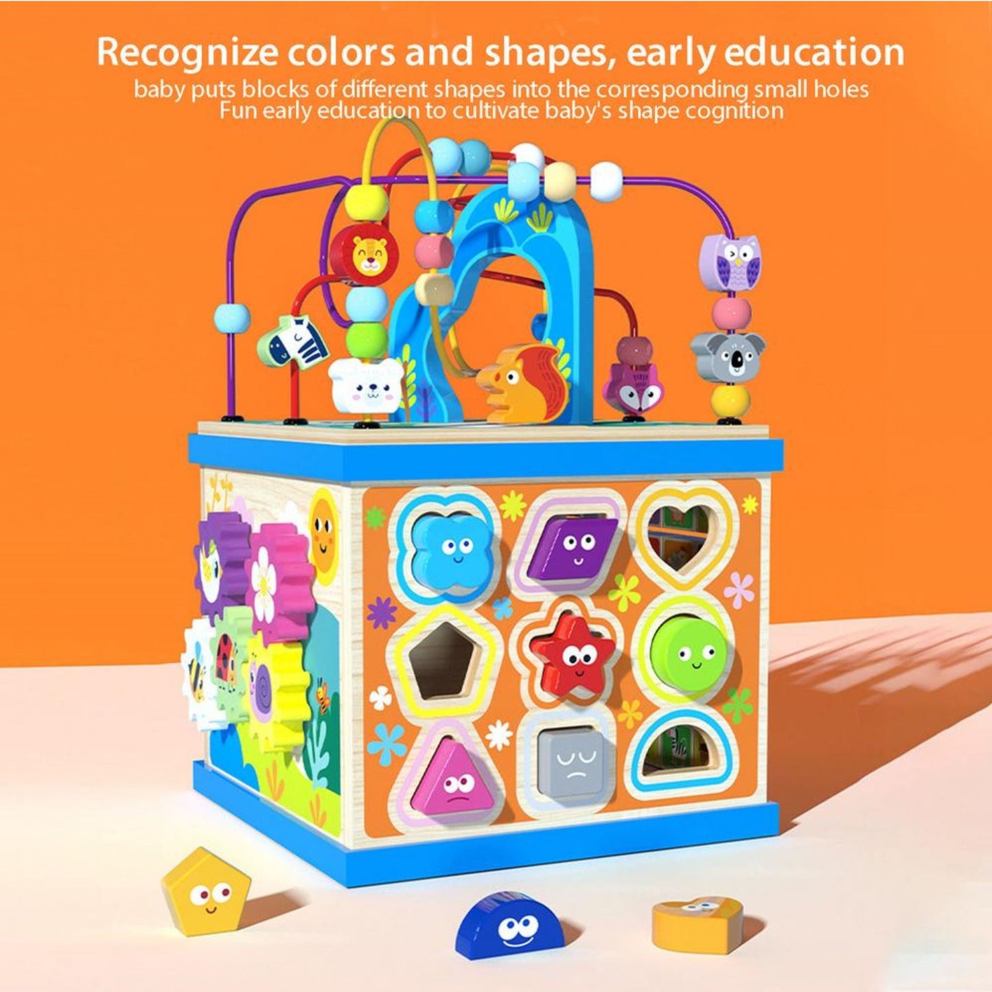 Montessori Wooden Activity Cube