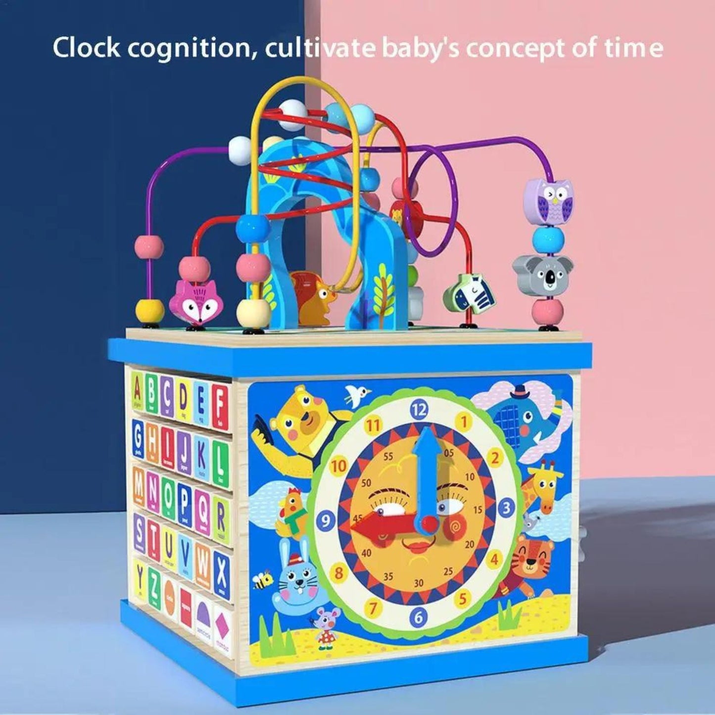 Montessori Wooden Activity Cube
