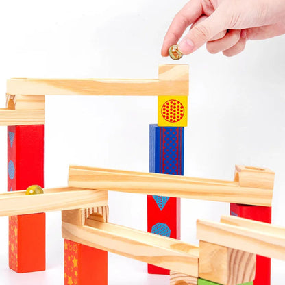 Montessori Wooden Marble Run