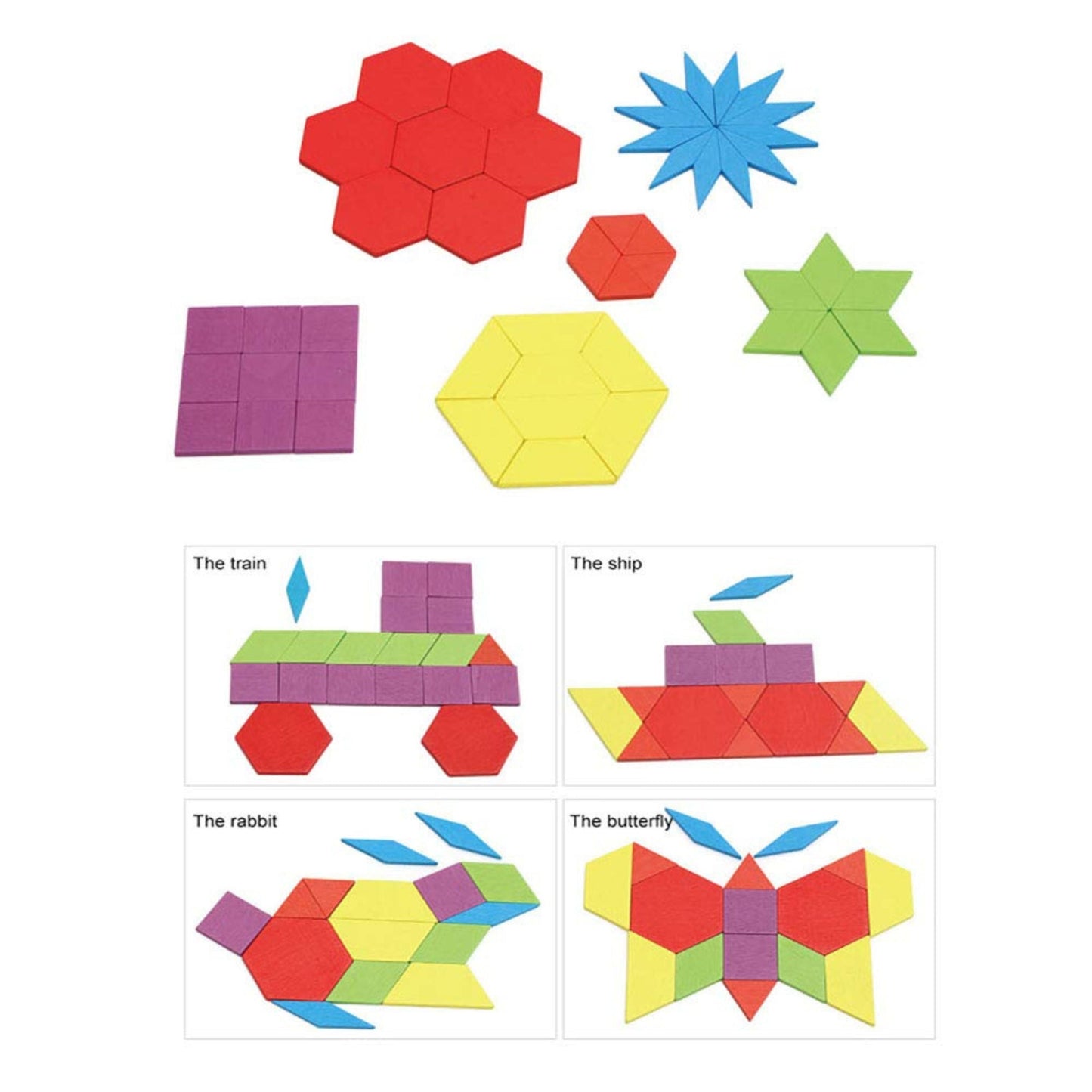 Montessori Wooden Pattern Blocks