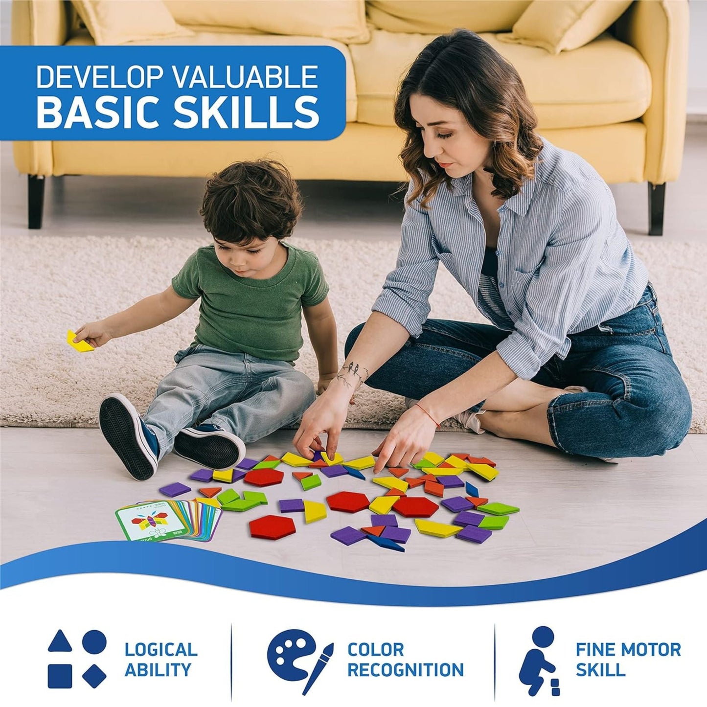 Montessori Wooden Pattern Blocks
