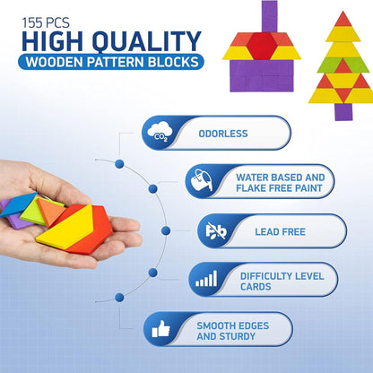 Montessori Wooden Pattern Blocks
