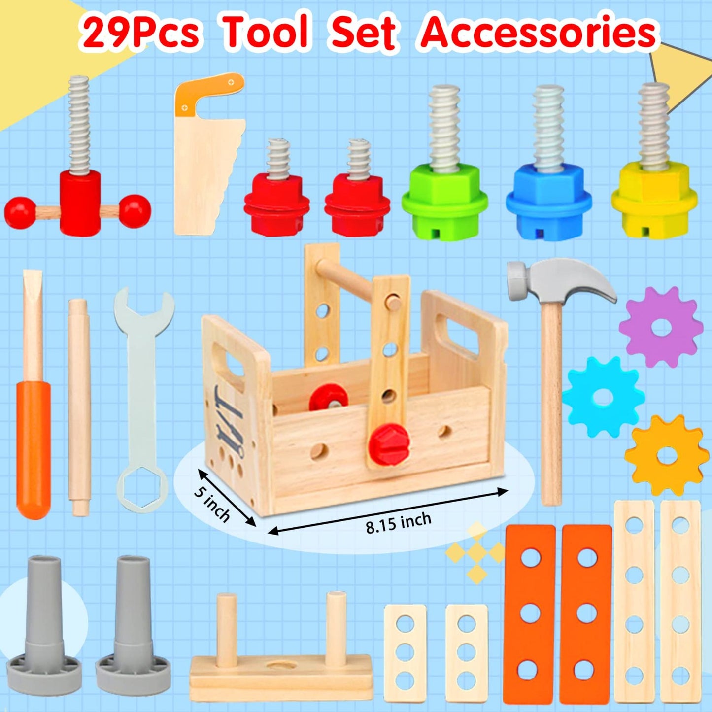 Montessori Wooden Toolbox Set