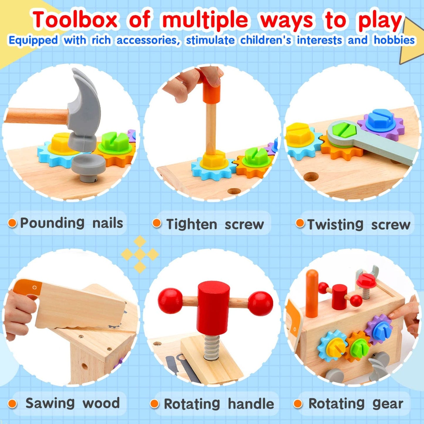 Montessori Wooden Toolbox Set
